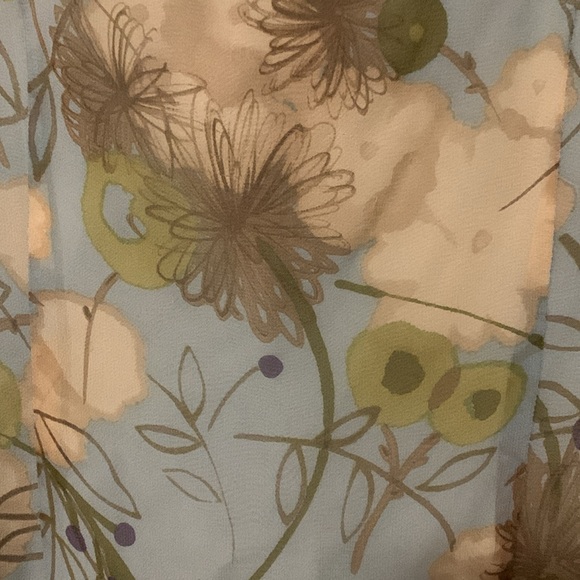 bcbg midi summer silk floral dress  blue/green/purple, lightweight - Picture 6 of 6